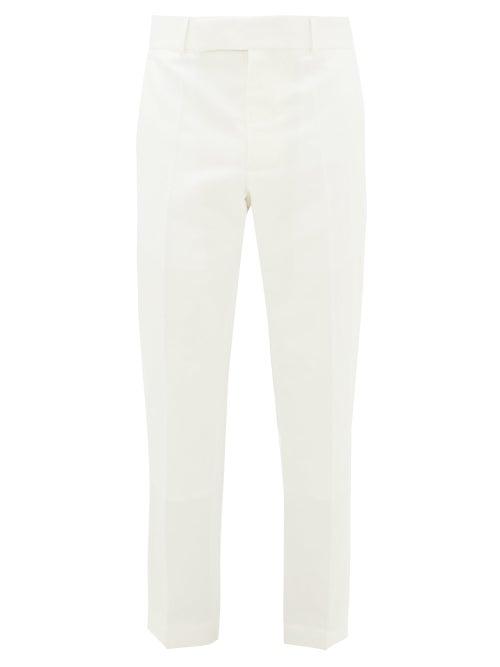 Matchesfashion.com Haider Ackermann - High-rise Cotton-blend Trousers - Mens - White