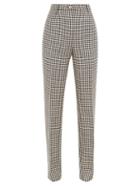 Matchesfashion.com Giuliva Heritage Collection - The Altea Houndstooth Linen Trousers - Womens - Navy White