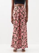 Agua By Agua Bendita - Pinon Floral-print Linen Wide-leg Trousers - Womens - Pink Print