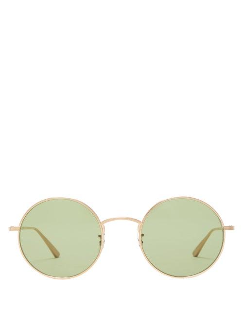 Matchesfashion.com Oliver Peoples - X The Row After Midnight Round Sunglasses - Mens - Gold