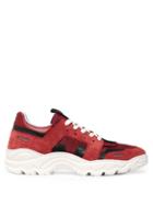 Matchesfashion.com Ami - Running Lucky 9 Suede And Mesh Trainers - Mens - Burgundy
