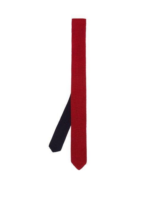 Matchesfashion.com Etro - Two Sided Knitted Silk Tie - Mens - Navy Multi
