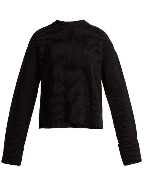 Matchesfashion.com Stella Mccartney - Cut Out Shoulder Wool Sweater - Womens - Black