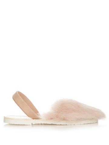 Del Rio London Slingback Shearling Sandals