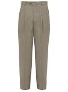 Matchesfashion.com Ditions M.r - Paul High Rise Pleated Linen Trousers - Mens - Multi