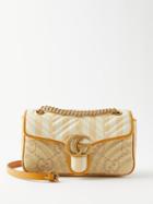 Gucci - Gg Marmont 2.0 Faux-raffia Shoulder Bag - Womens - Beige White