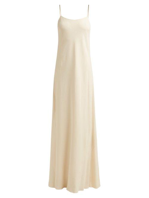 Matchesfashion.com The Row - Ebbins Bias Cut Crepe Dress - Womens - Ivory