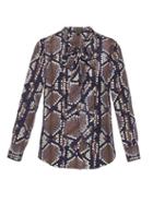 Marc Jacobs Snake-print Pussy-bow Silk Blouse