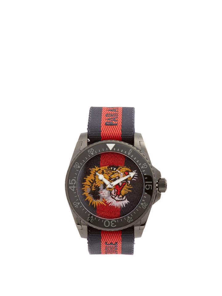Gucci Dive Web-striped Canvas Watch