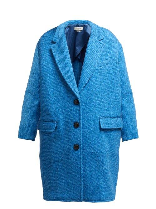 Matchesfashion.com Isabel Marant Toile - Gimi Oversized Wool Blend Coat - Womens - Blue
