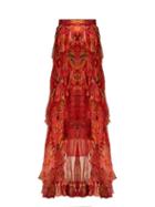 Matchesfashion.com Etro - Airwaves Printed Silk Georgette Maxi Skirt - Womens - Red Print