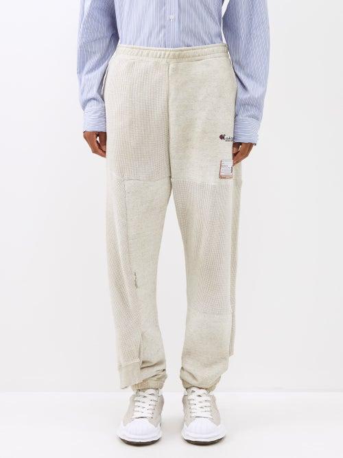 Mihara Yasuhiro - X Champion Patchwork Jersey Track Pants - Mens - White