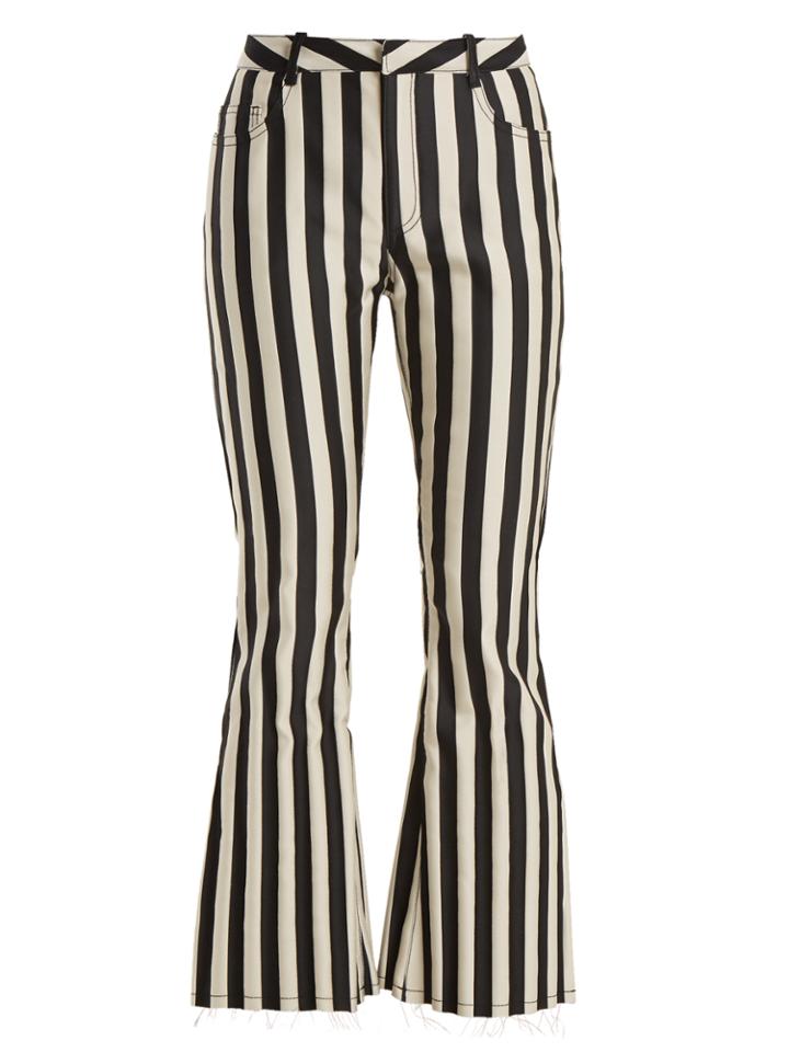Marques'almeida High-rise Striped-satin Kick-flare Trousers