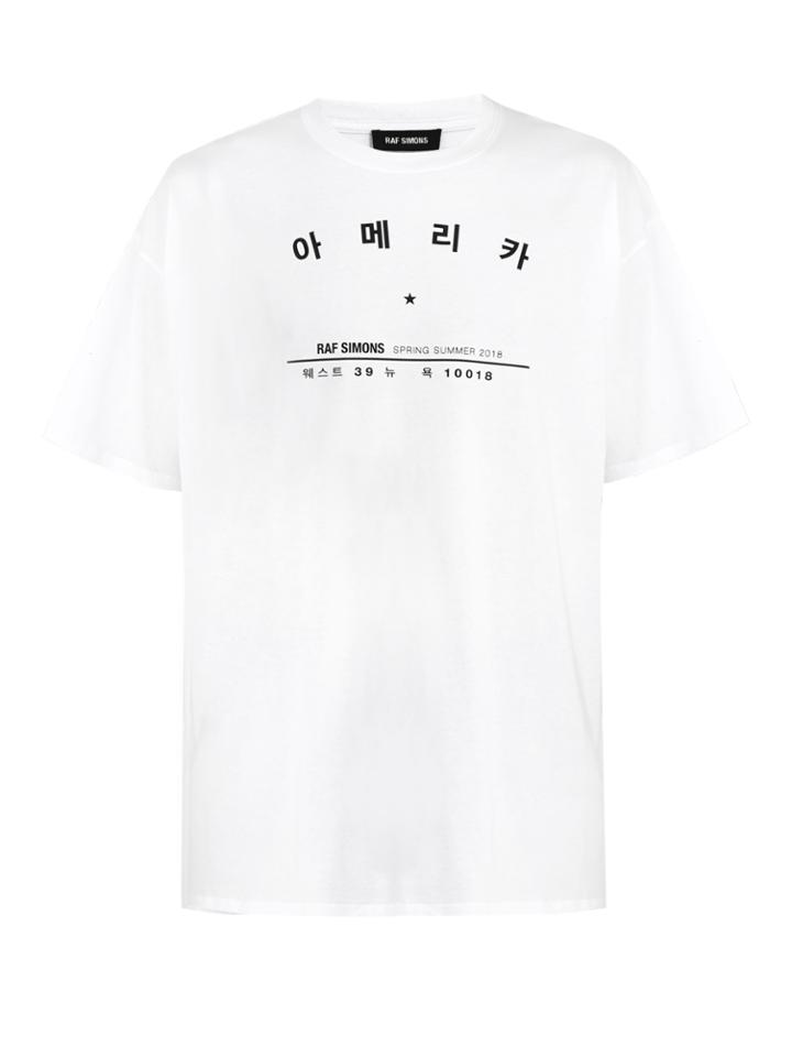 Raf Simons Tour-print Cotton-jersey T-shirt