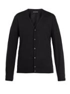 Matchesfashion.com Prada - Long Sleeved Button Front Wool Cardigan - Mens - Black