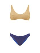 Matchesfashion.com Osree - Lumire Bi-colour Metallic Bikini - Womens - Blue Multi