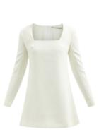 Emilia Wickstead - Alma Square-neck Crepe Mini Shift Dress - Womens - Ivory