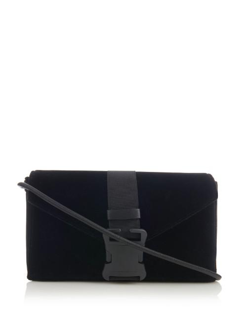 Christopher Kane Safety Buckle Velvet Cross-body Bag
