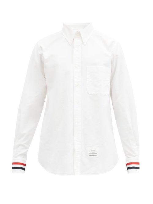 Matchesfashion.com Thom Browne - Grosgrain-trimmed Cotton Oxford Shirt - Mens - White