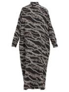 Matchesfashion.com Balenciaga - Chain Print Silk Shirt Dress - Womens - Black Multi