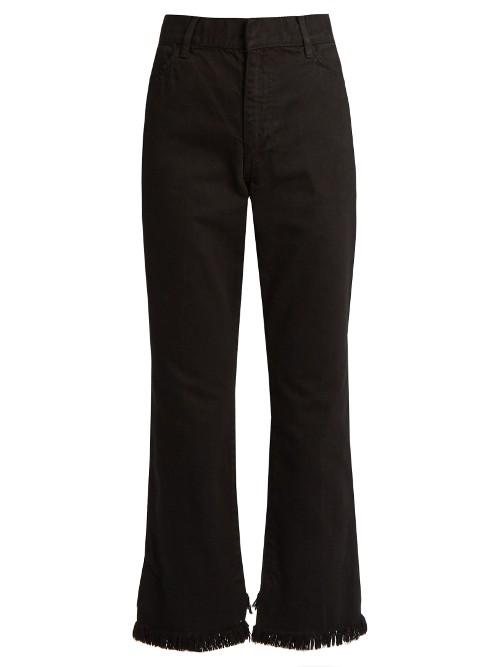 Toga High-waisted Straight-leg Frayed-hem Jeans
