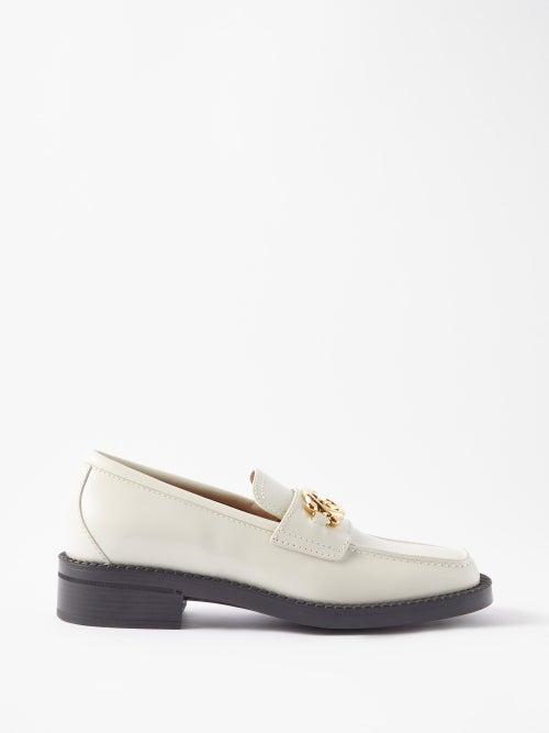 Gucci - Gg Square-toe Leather Loafers - Womens - White