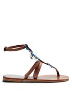 Matchesfashion.com Lvaro - Ariana Feather Embellished Sandals - Womens - Tan Multi