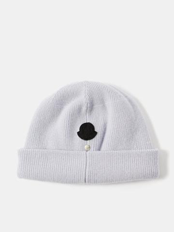 6 Moncler 1017 Alyx 9sm - Logo-patch Wool Beanie Hat - Mens - Light Purple