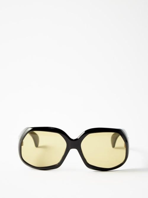 Port Tanger Eyewear - Yamina Round Acetate Sunglasses - Mens - Black