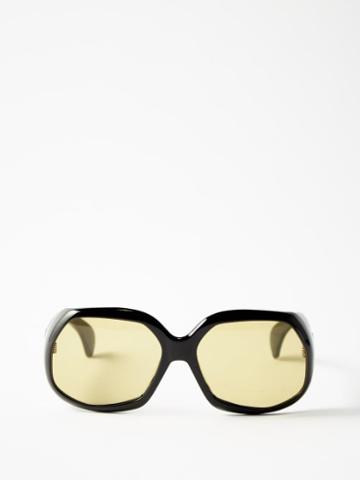 Port Tanger Eyewear - Yamina Round Acetate Sunglasses - Mens - Black