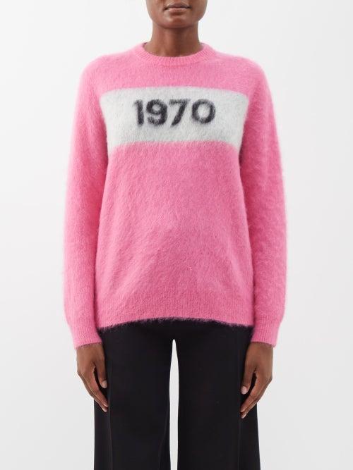 Bella Freud - 1970 Intarsia Mohair-blend Sweater - Womens - Pink