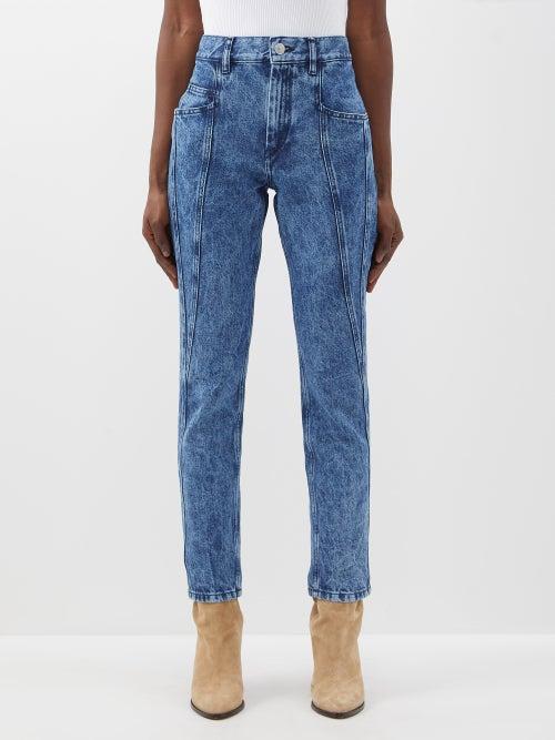 Isabel Marant - Vikira Panelled Slim-leg Jeans - Womens - Blue