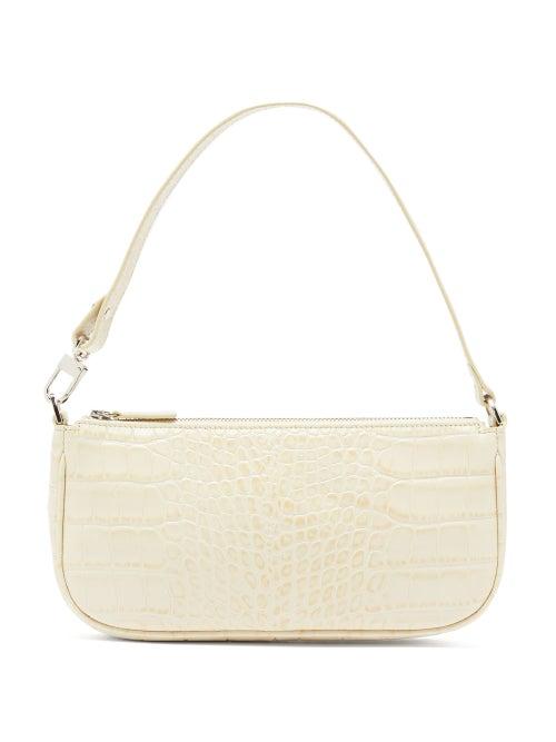 Matchesfashion.com By Far - Rachel Crocodile Embossed Shoulder Bag - Womens - Ivory