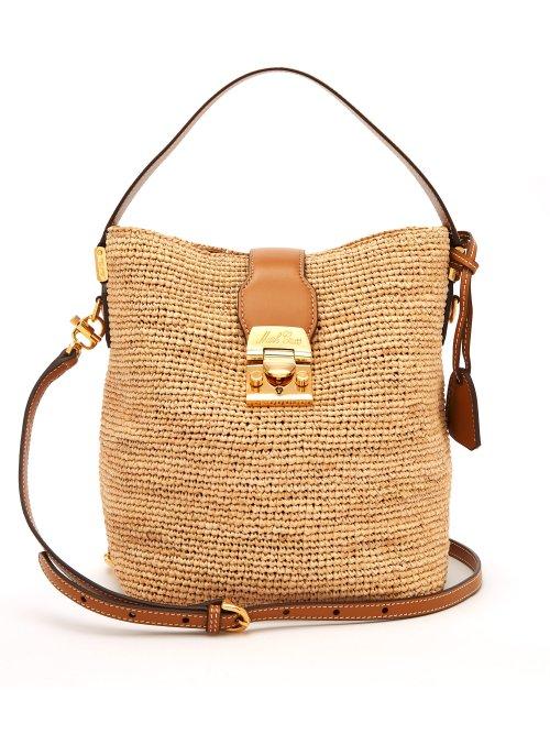 Matchesfashion.com Mark Cross - Murphy Raffia Bucket Bag - Womens - Tan Multi