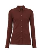 Matchesfashion.com Joseph - Button Down Crepe Jersey Shirt - Womens - Burgundy