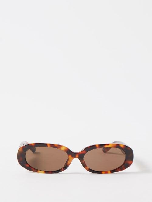 Linda Farrow - Cara Tortoiseshell-acetate Oval Sunglasses - Womens - Tortoise