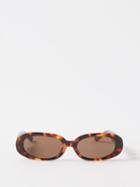 Linda Farrow - Cara Tortoiseshell-acetate Oval Sunglasses - Womens - Tortoise