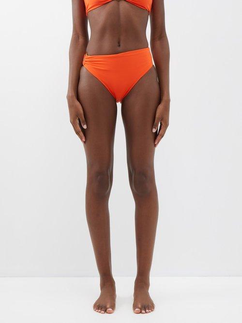 Sara Cristina - 90s Ring-embellished Bikini Bottoms - Womens - Orange