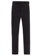 Colville - Twisted High-rise Wool Straight-leg Trousers - Womens - Navy