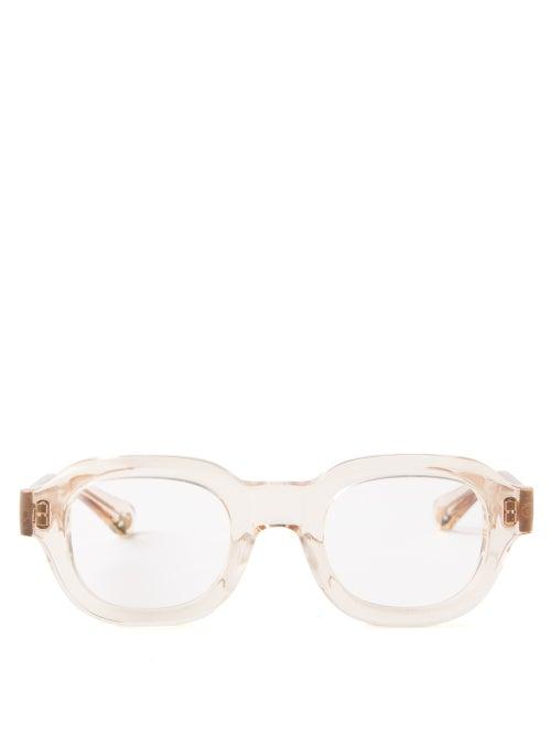 Matsuda - Square Acetate Glasses - Mens - Beige