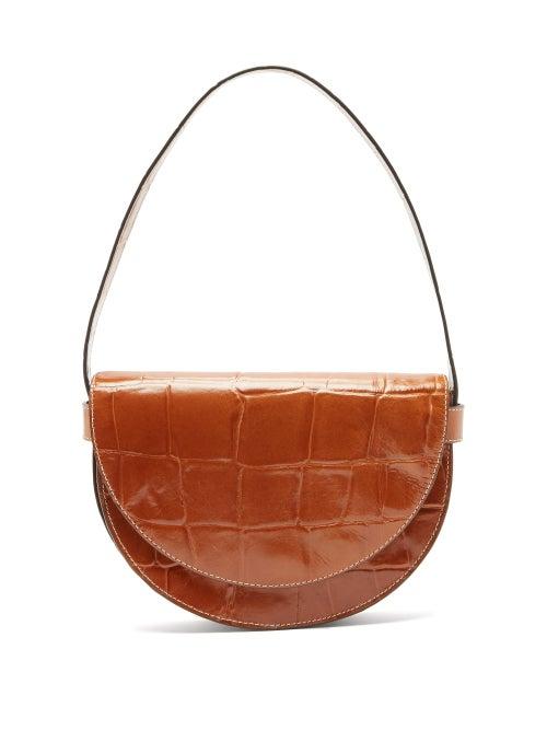 Matchesfashion.com Staud - Amal Crocodile-effect Leather Shoulder Bag - Womens - Tan