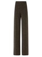 Matchesfashion.com Joseph - High-rise Knitted Wide-leg Trousers - Womens - Dark Grey