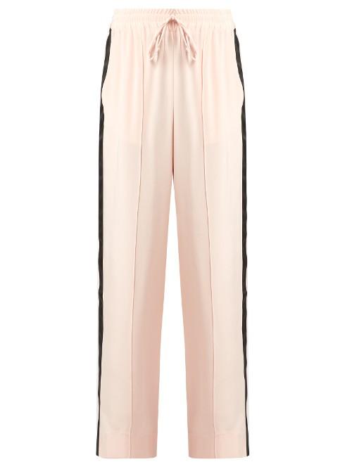 Serena Bute Wide-leg Crepe De Chine Drawstring Trousers