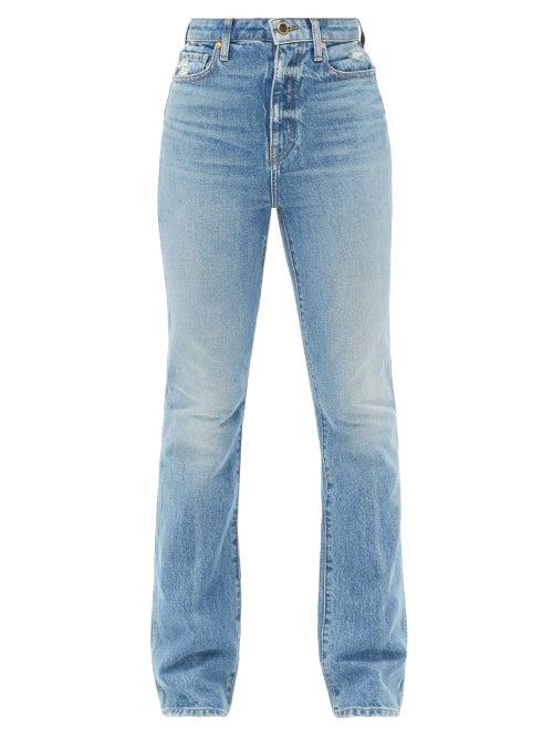 Matchesfashion.com Khaite - Danielle Straight-leg Cotton Jeans - Womens - Light Blue