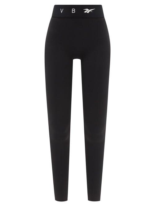 Reebok X Victoria Beckham - High-rise Logo-print Leggings - Womens - Black