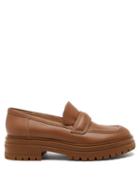 Gianvito Rossi - Argo Chunky-sole Leather Loafers - Womens - Brown