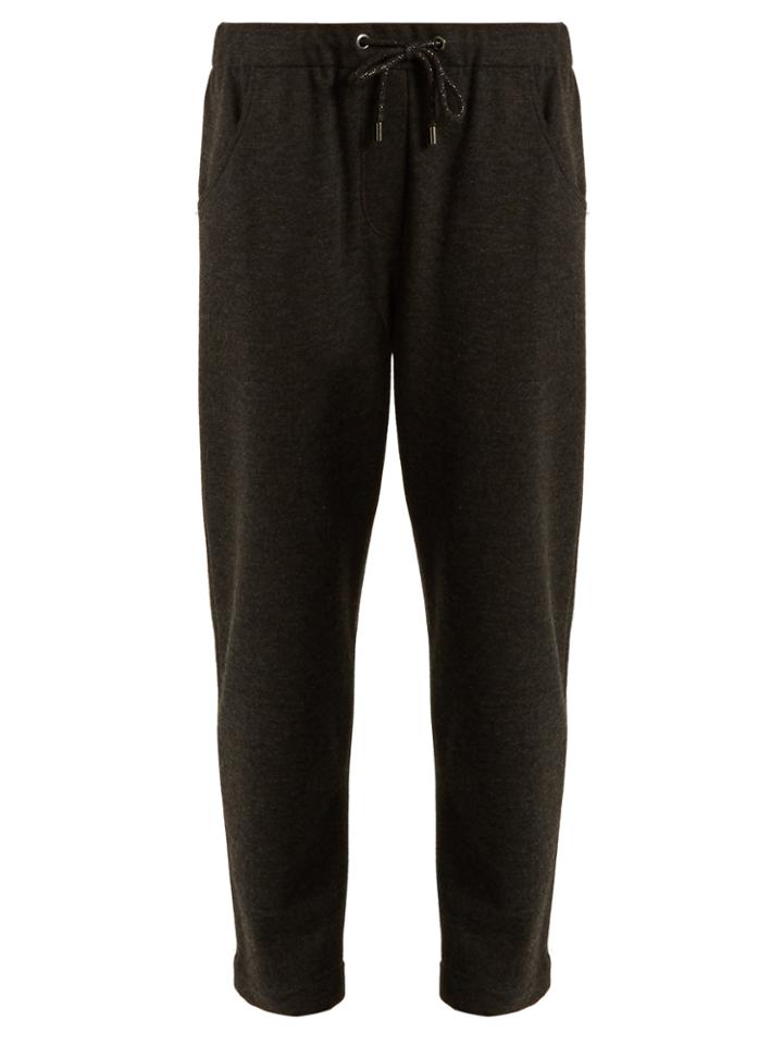 Brunello Cucinelli Embellished-pocket Cashmere Track Pants