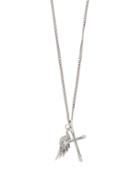 Matchesfashion.com Emanuele Bicocchi - Cross And Wing Charm Sterling-silver Necklace - Mens - Silver