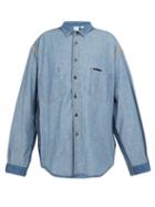 Matchesfashion.com Vetements - Inside Out Panelled Denim Shirt - Mens - Blue