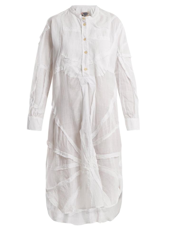 By Walid Patchwork Cotton Shirt Dress